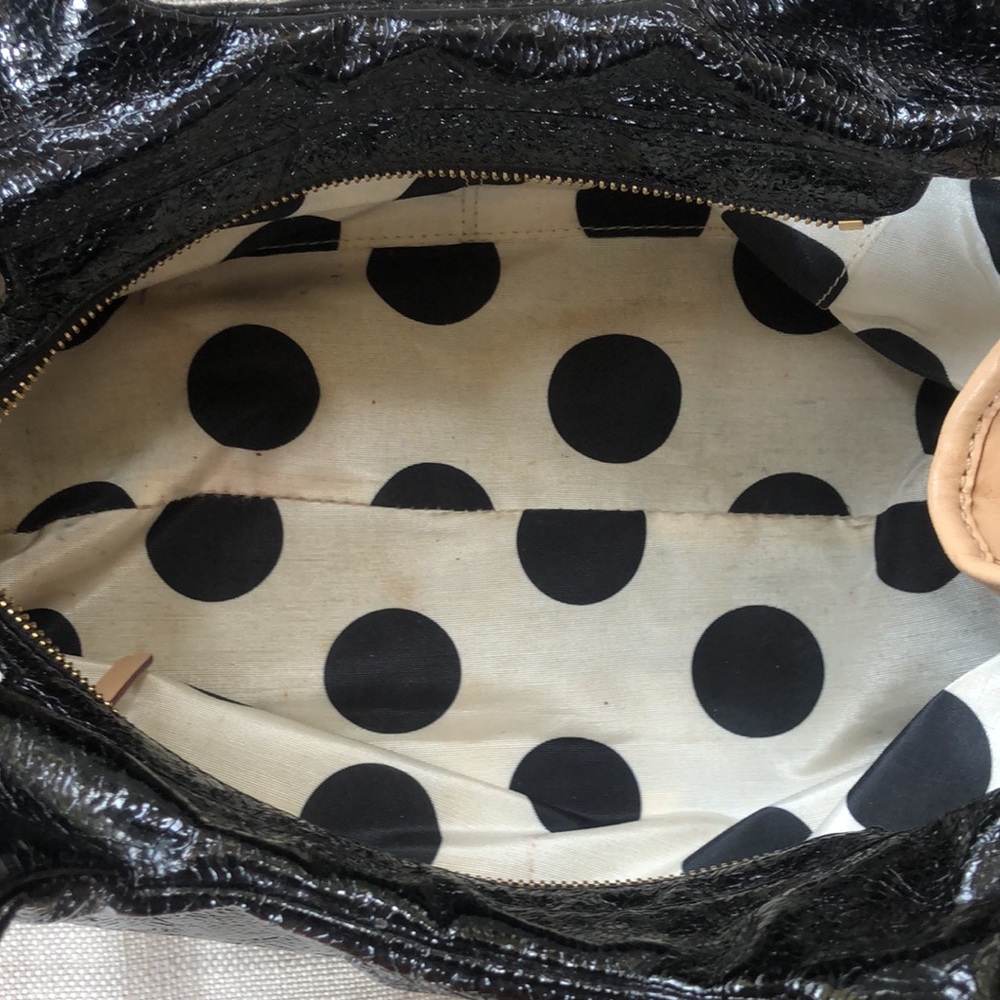 Kate Spade Black Patent Leather Two Tone Handbag - Picture 8 of 10